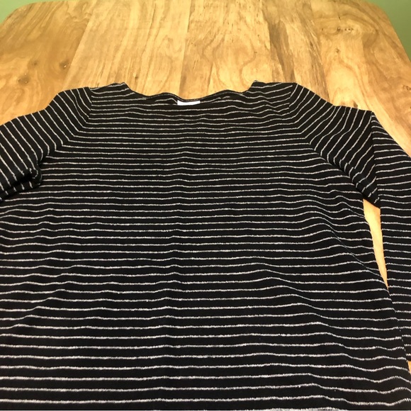 J. Jill Heavy Cotton 3/4 Sleeve Pullover Tunic Stripes Large - Picture 8 of 13